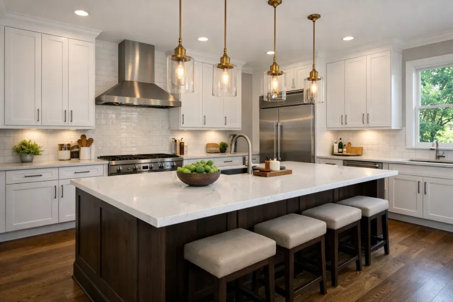Modern kitchen cabinet installation by Aureo Furniture Solution in Buckhead, Atlanta